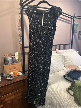 Reformation Black Floral Maxi Dress